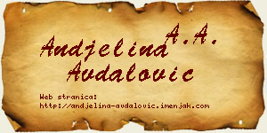 Andjelina Avdalović vizit kartica